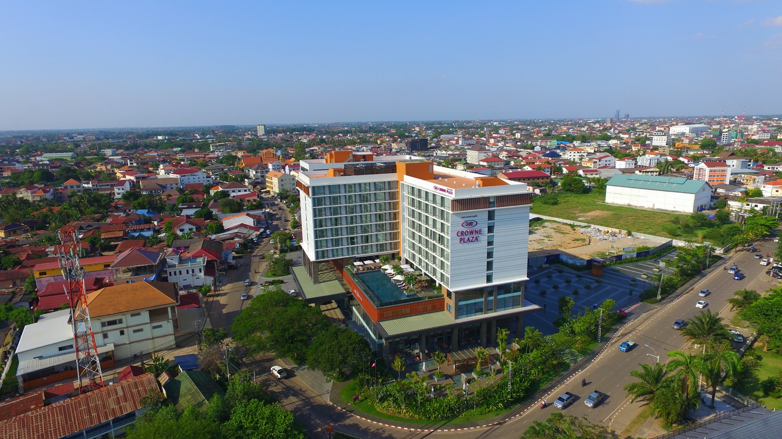 Crowne Plaza Vientiane — exterior aerial view, Lao PDR