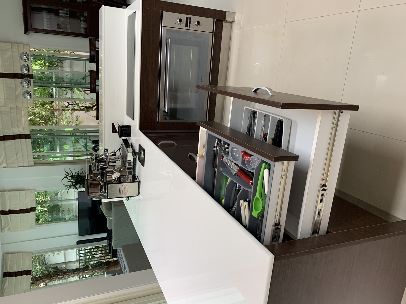 Finished kitchen, in use