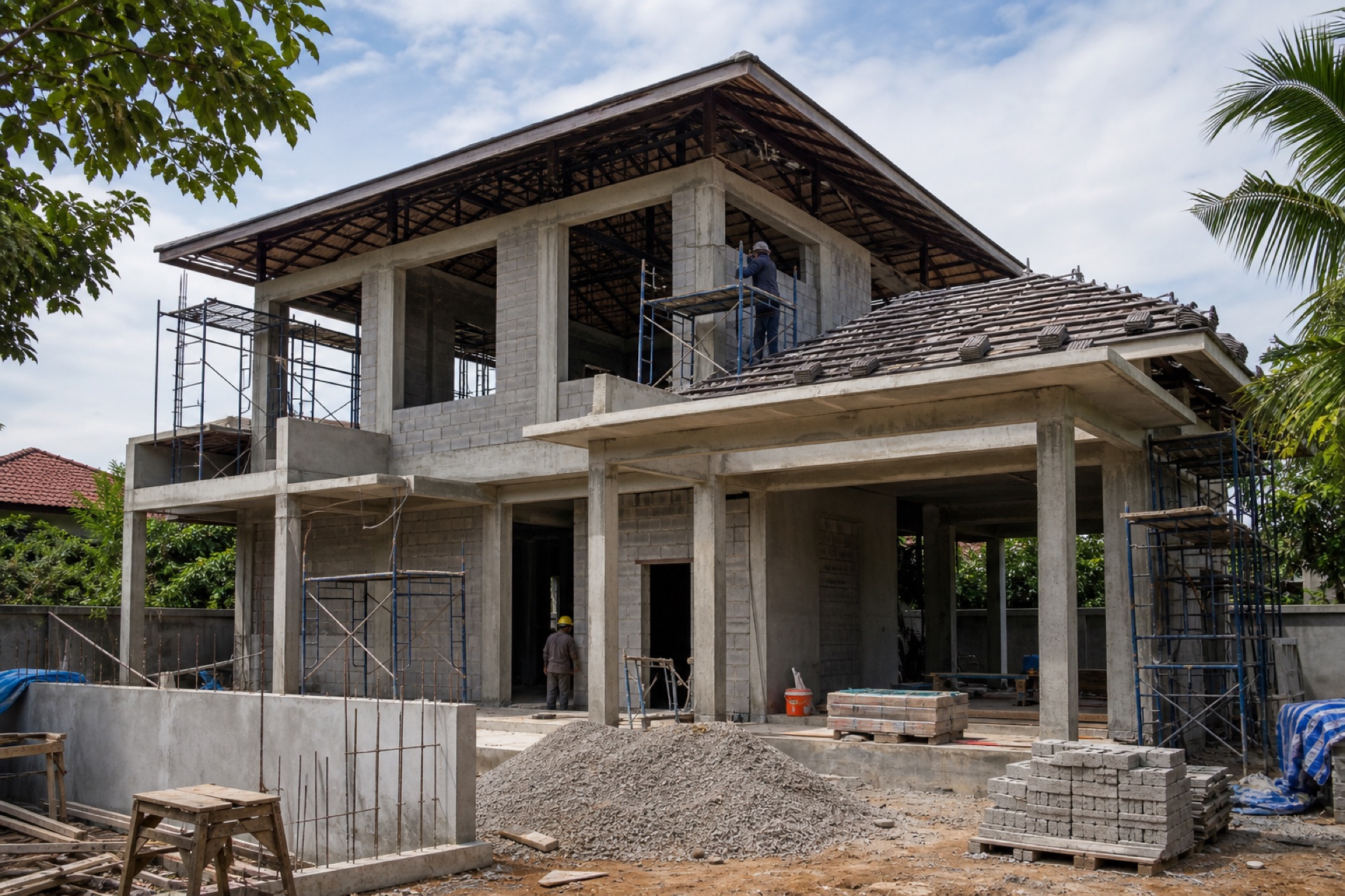 Active construction site under weekly supervision
